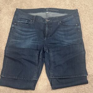 New York & Company Women's Dark Blue Curvy Boot Cut Jeans